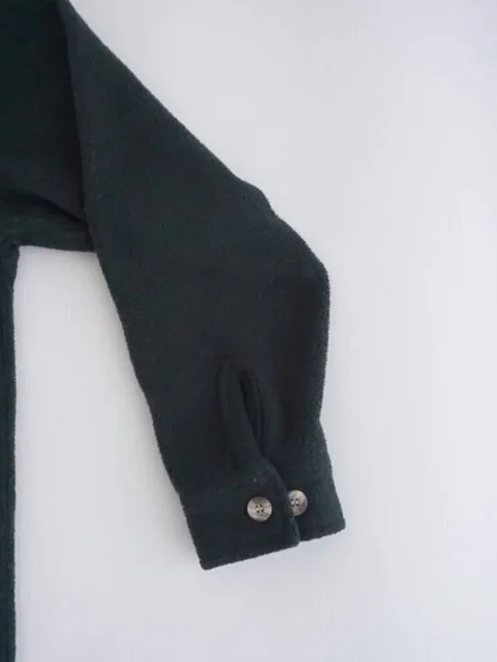 Vintage '90S Cherokee Hunter Green Embroidered Feathers Button Up Shacket S - Picture 5 of 10